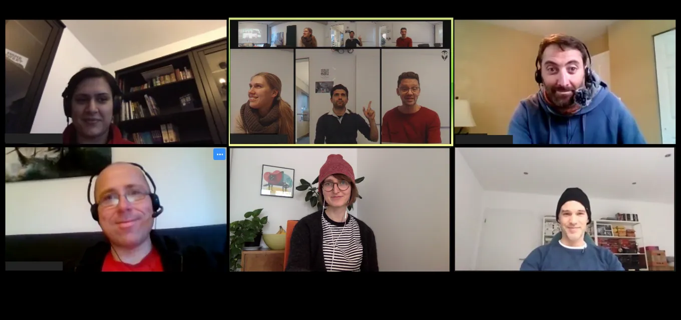 Bild der Teilnehmer eines Remote-Meetings
